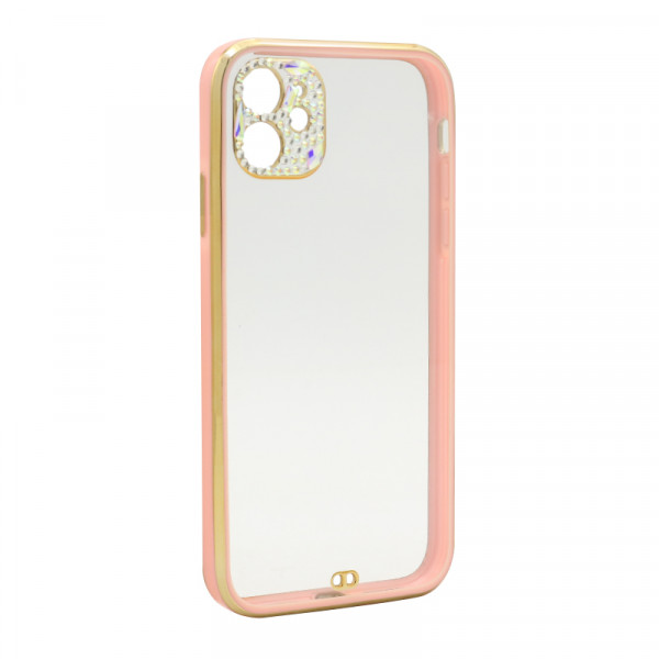 Futrola Diamonds Camera za iPhone 11 6.1 roze