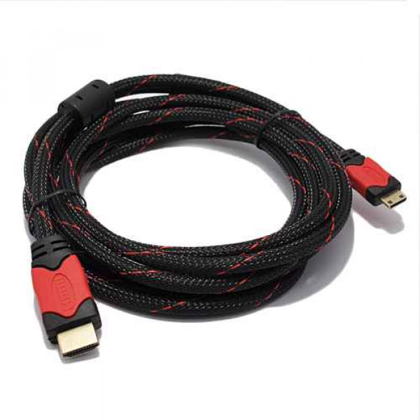 HDMI kabal na HDMI mini 3m crno/crveni