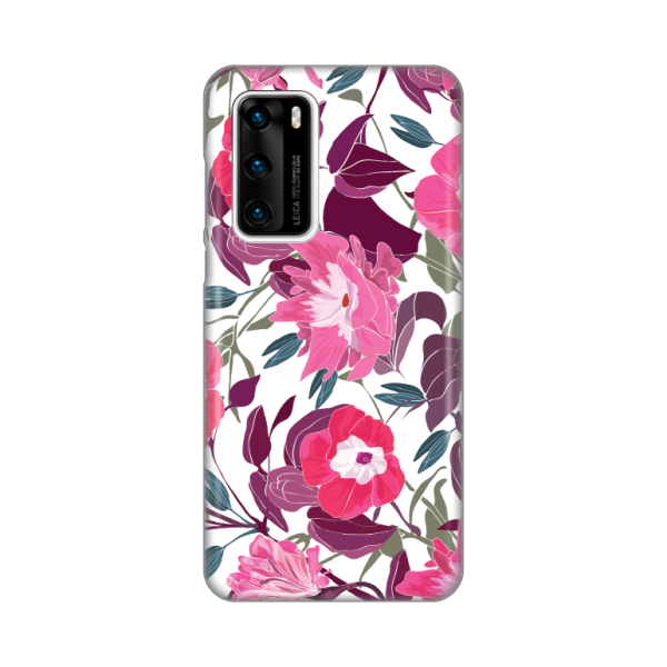 Torbica Silikonska Print za Huawei P40 Pink Flowers