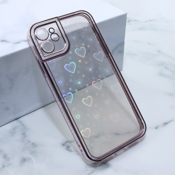 Futrola Heart IMD za iPhone 11 6.1 roze