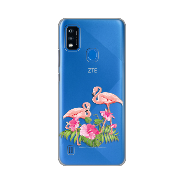 Torbica Silikonska Print Skin za ZTE Blade A51 Flamingo