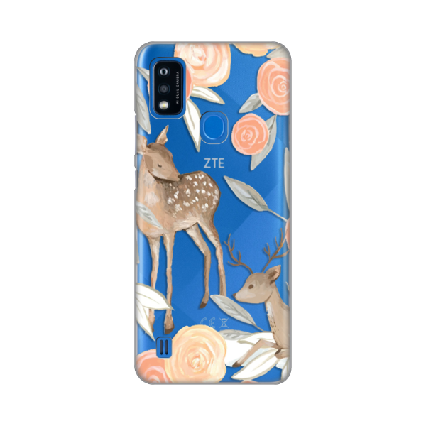 Torbica Silikonska Print Skin za ZTE Blade A51 Flower Deer
