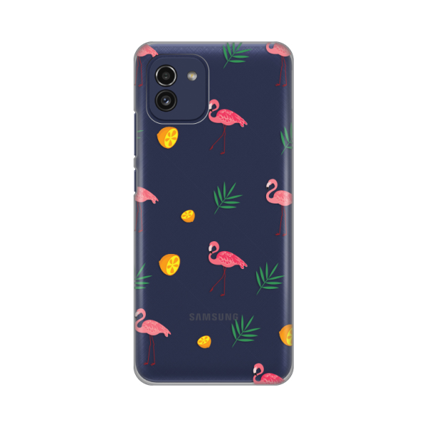 Torbica Silikonska Print Skin za Samsung A035G Galaxy A03 Flamingos