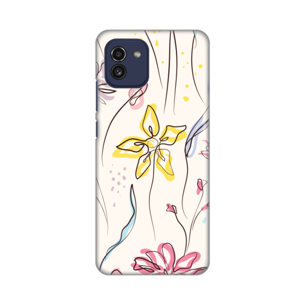 Torbica Silikonska Print Skin za Samsung A035G Galaxy A03 Yellow flower