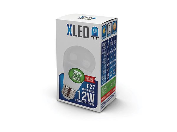 XLED LED Sijalica,E27 -12W,220V,Toplo bela ,3000K,1055Lm