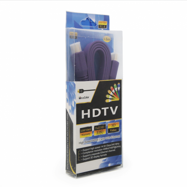 Kabl Flet HDMI na HDMI 1.5m ljubicasti