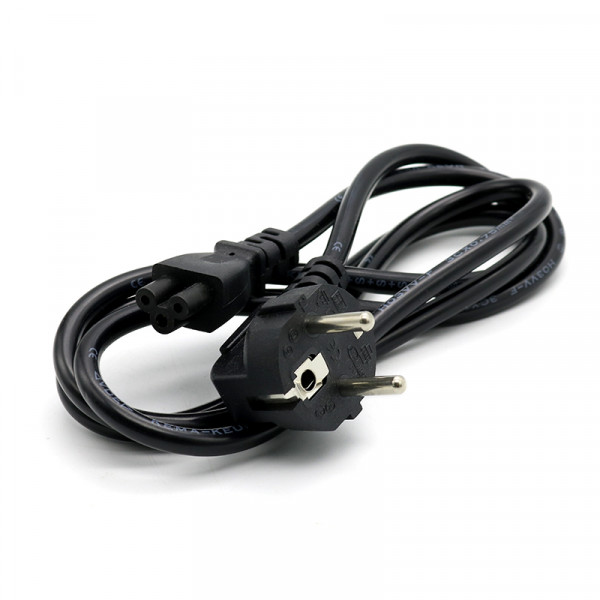 Kabal napajanja za laptop 1.5m crni (detelina) ugao 90