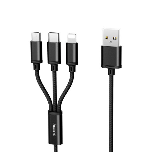 USB data kabal Remax Gition 3in1 RC-131th crni micro-USB/Type-C/lightning