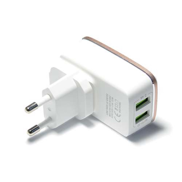 Kucni punjac LDNIO A2204 2xUSB 5V/2.4A Type C beli
