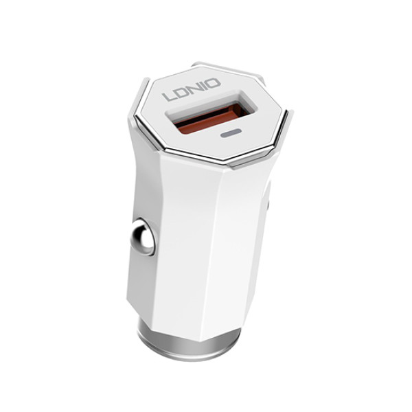 Auto punjac LDNIO C313Q USB 5V/3A FAST QC 3.0 za Iphone lightning beli