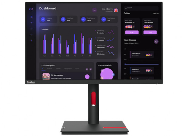 Monitor LENOVO ThinkVision T24i-30 23.8''/IPS/1920x1080/60Hz/4ms/VGA,HDMI,DP,USB/pivot,swivel,visina
