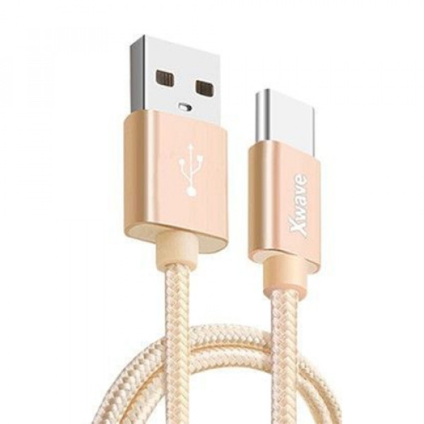 Xwave kabl USB Type C 3A ALU pleteni 2m  Zlatni