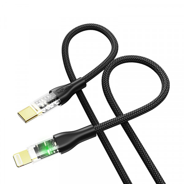 Moxom , Auto Power Off, Transparent USB Data Cable With LED Light usb-c to lightning