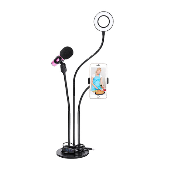 Live stream kit (selfie light) 3in1 crni