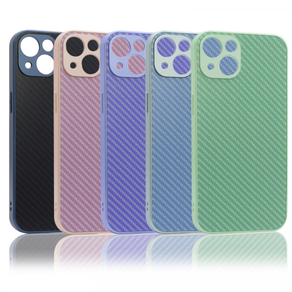 Maska Carbon Acrylic za iPhone 14 ljubicasta