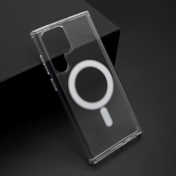 Futrola silikon MAGNETIC CONNECTION za Samsung S908B Galaxy S22 Ultra 5G providna (bela)