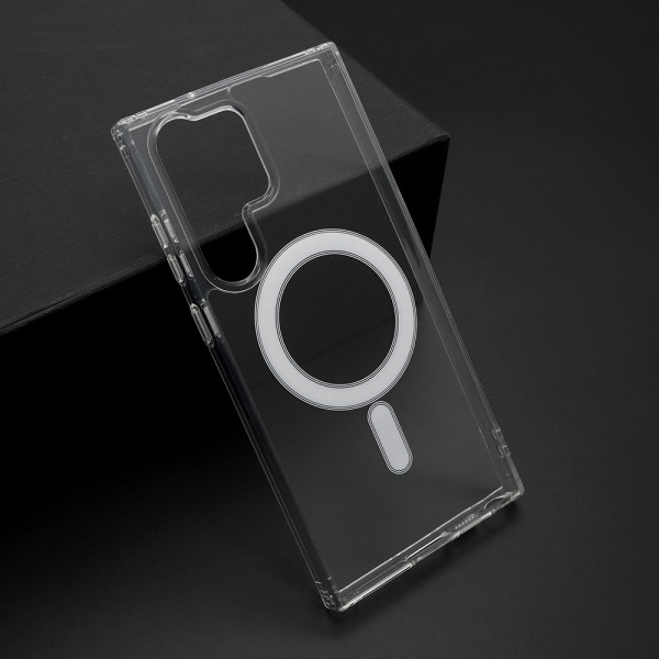 Futrola silikon MAGNETIC CONNECTION za Samsung S918B Galaxy S23 Ultra 5G providna (bela)