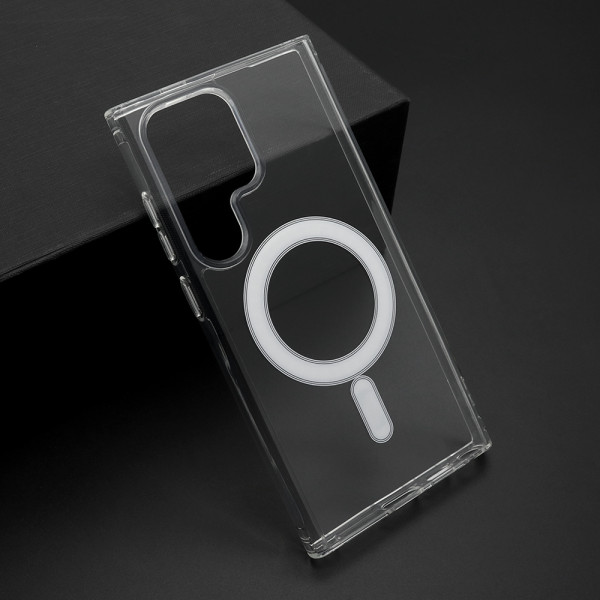 Futrola silikon MAGNETIC CONNECTION za Samsung S928B Galaxy S24 Ultra 5G providna (bela)