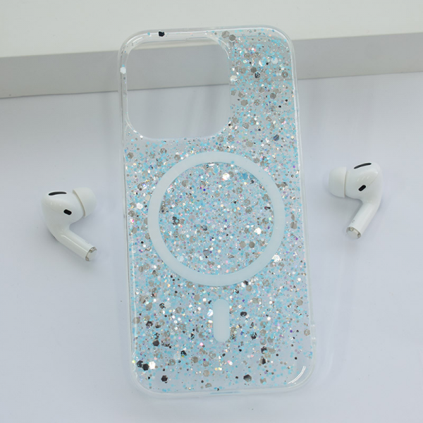 Futrola Maska Shine Shimmer Magsafe za iPhone 13 Pro plava