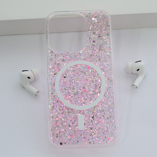 Futrola Maska Shine Shimmer Magsafe za iPhone 13 Pro roze