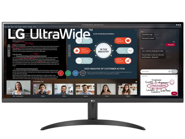 Monitor LG 34WP500-B 34''/IPS,21:9/2560x1080/75Hz/5ms GtG/HDMIx2/Freesync/VESA/crna