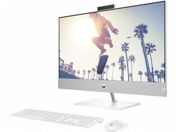 Računar HP Pavilion 27-ca0010ny AiO/DOS/27'' QHD AG IPS/Ryzen 7-5700U/16GB/512GB/WiFi/3g/bela
