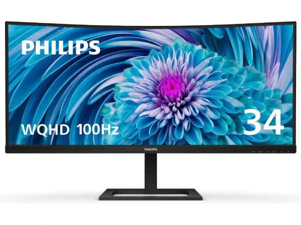 Monitor PHILIPS 346E2CUAE/00 34''/VA,zakrivljen,21:9/3440x1440/100Hz/1ms MPRT/HDMI,DP,USB/visina/crna