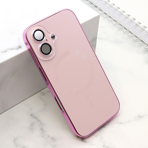 Futrola ELEGANT METAL MAGSAFE za iPhone 16 (6.1) roze