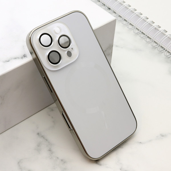 Futrola ELEGANT METAL MAGSAFE za iPhone 16 Pro (6.3) bela
