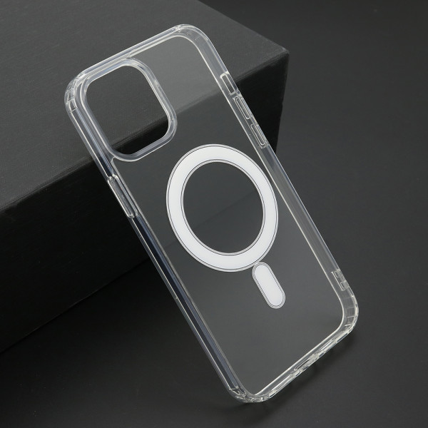 Futrola silikon MAGNETIC CONNECTION za iPhone 12 Pro Max (6.7)providna (bela)