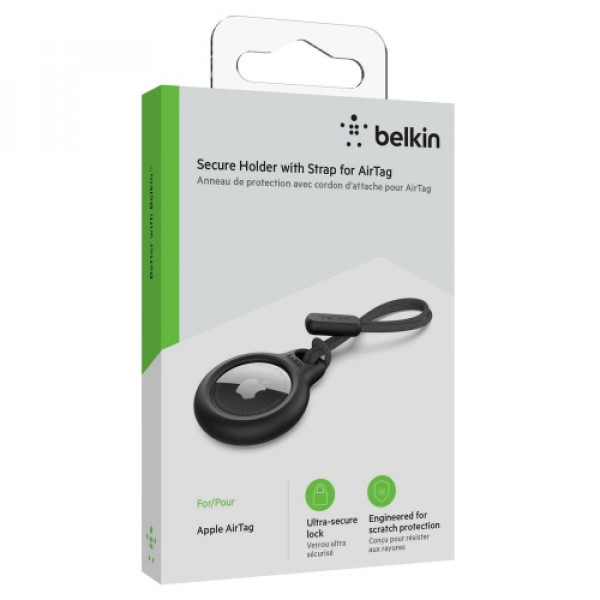 Belkin privezak za ključeve sa trakom za AirTag, Crni