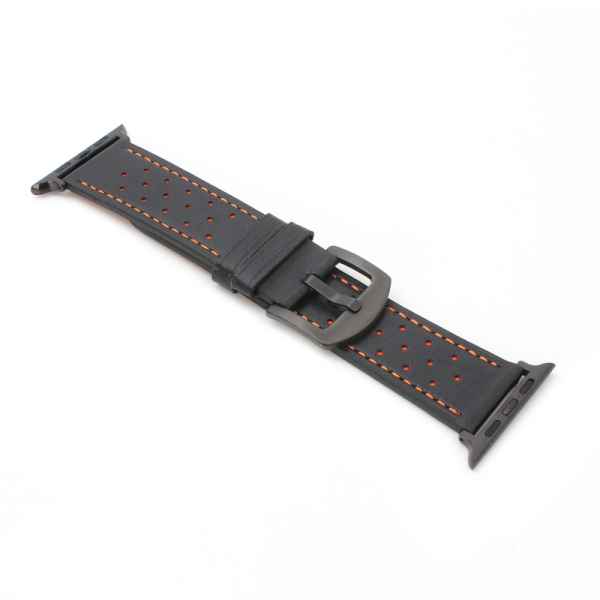 Narukvica rift kozna za Apple watch 42mm crno narandzasta