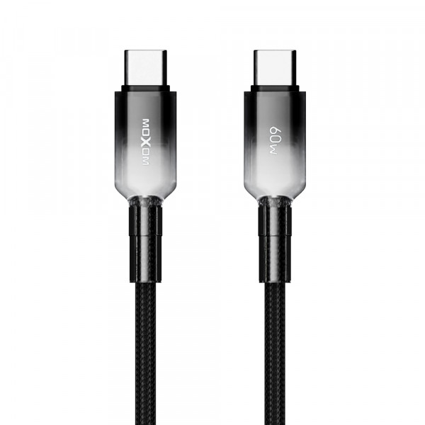 USB data kabal MOXOM MX-CB309 60W Fast Type-C na Type-C crni