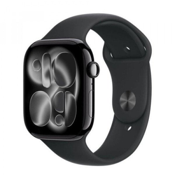 Apple Watch S11 GPS 46mm Jet Black Aluminium Case with Black Sport Band - M/L meux4rk/a