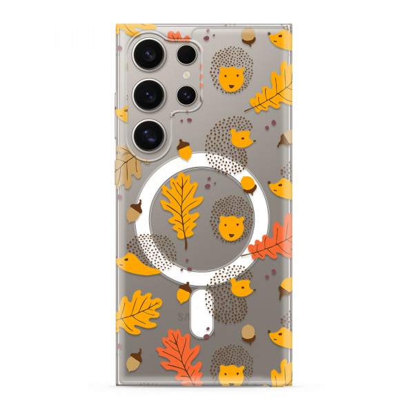 Futrola silikonska PRINT MagSafe za Samsung S928B Galaxy S24 Ultra 5G leaves