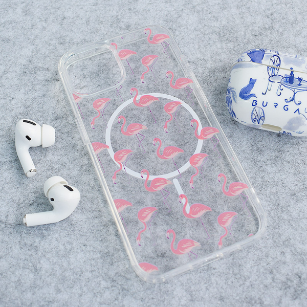 Maska Mag Case Nanobit Print za iPhone 13 Tropical Flamingos