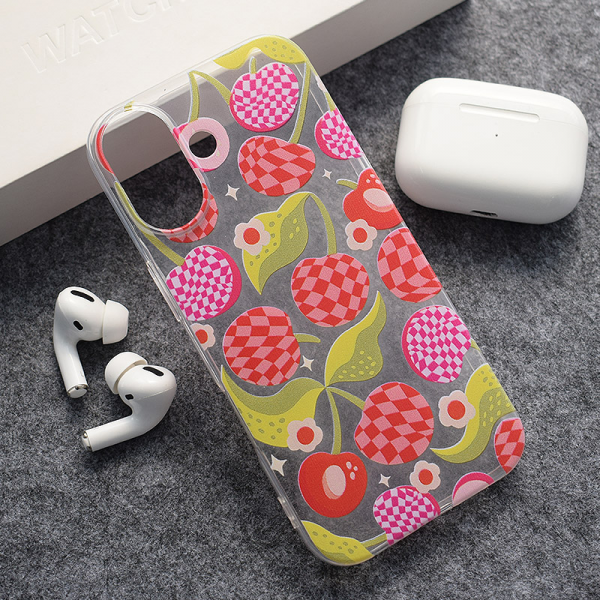 Maska Nanobit Print za iPhone 17 Checkered Cherries