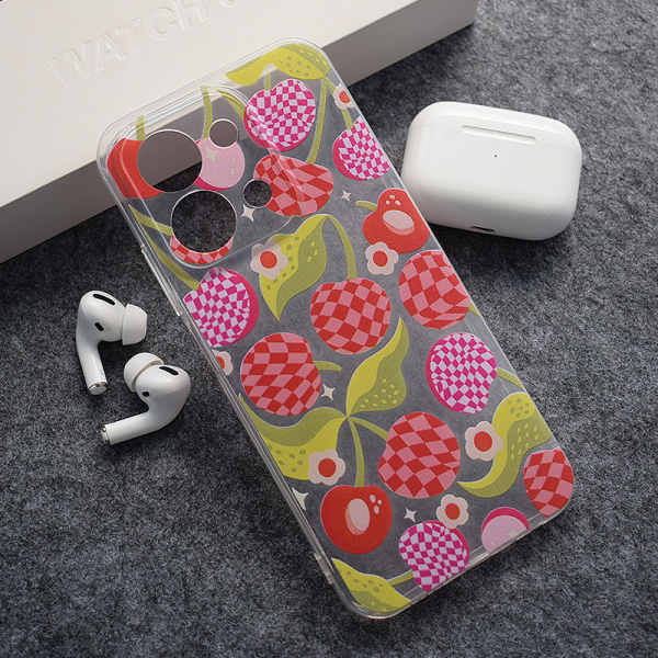 Maska Nanobit Print za Xiaomi Redmi 15C (173 mm) Checkered Cherries