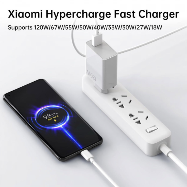 Kucni punjac Xiaomi PD 120W sa Type C kablom beli EU