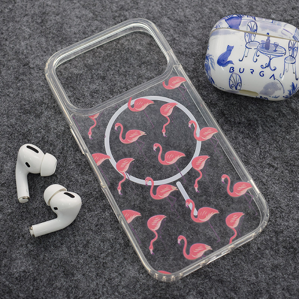 Maska Mag Case Nanobit Print za iPhone 17 Pro Tropical Flamingos