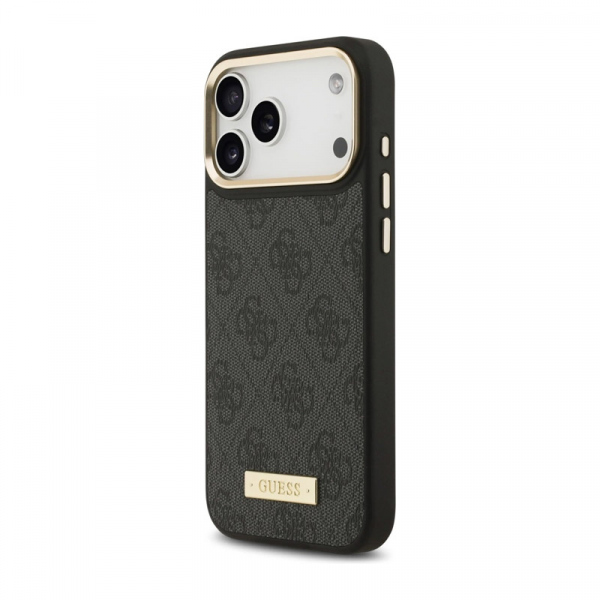 Maska Guess 4G Logo Plate MagSafe za iPhone 17 Pro Max crna