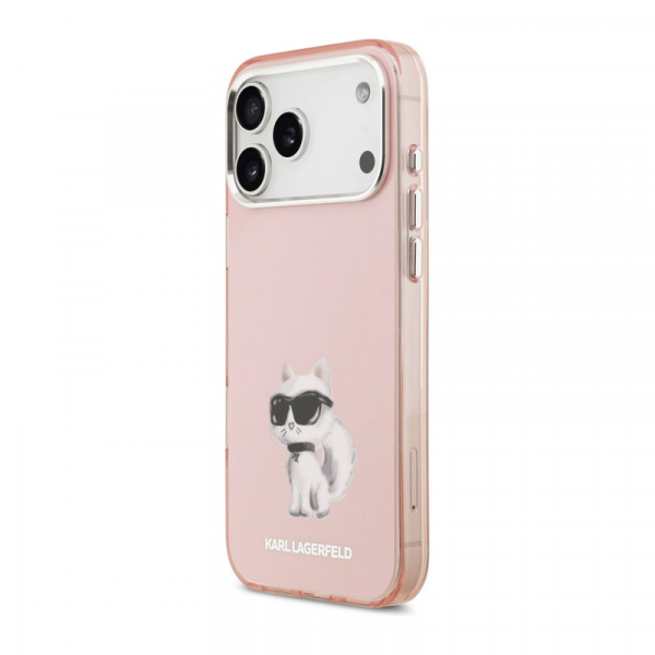 Maska Karl Lagerfeld IML Aquarelle Choupette & Logo MagSafe za iPhone 17 Pro Max pink