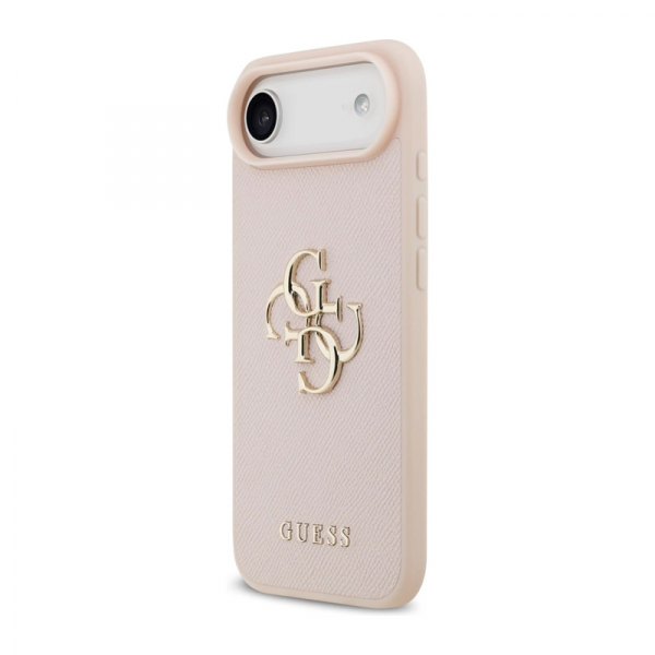 Maska Guess Grained Big 4G & Classic Logo do iPhone Air pink