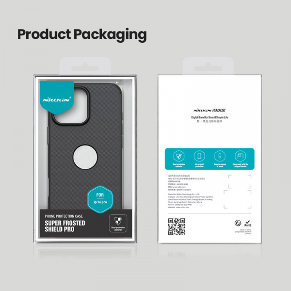 Maska Nillkin Super Frosted Shield Pro za iPhone 16 Pro (sa logom) crna