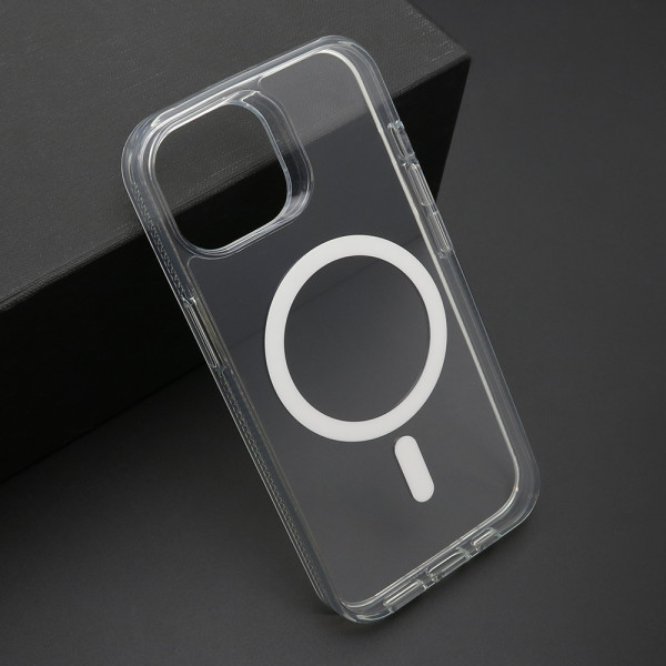 Futrola COLOR FRAME MagSafe za iPhone 15 (6.1) srebrna (providna)