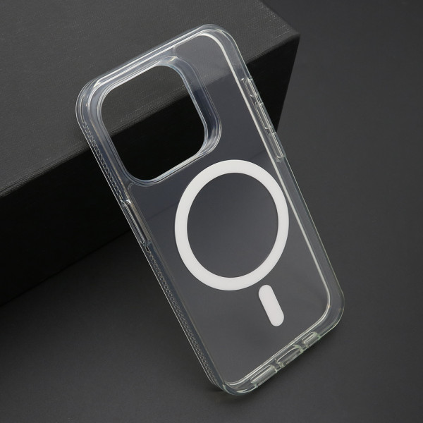 Futrola COLOR FRAME MagSafe za iPhone 15 Pro (6.1) srebrna (providna)