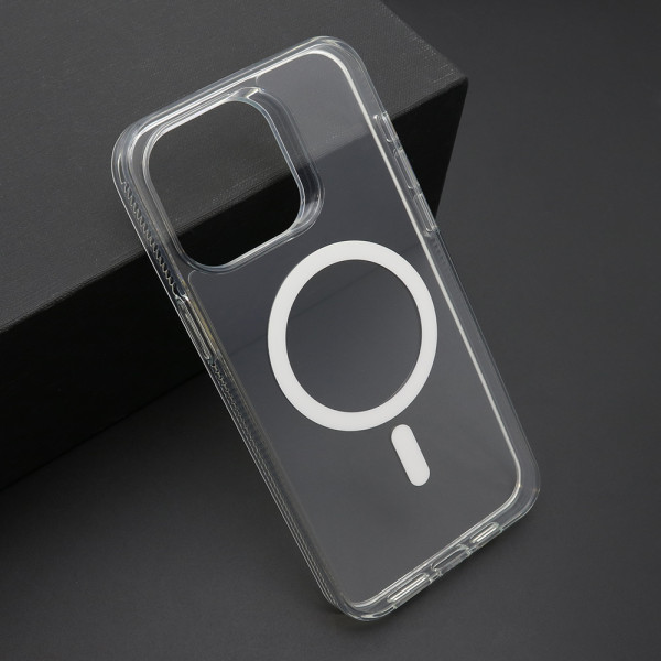 Futrola COLOR FRAME MagSafe za iPhone 15 Pro Max (6.7) srebrna (providna)