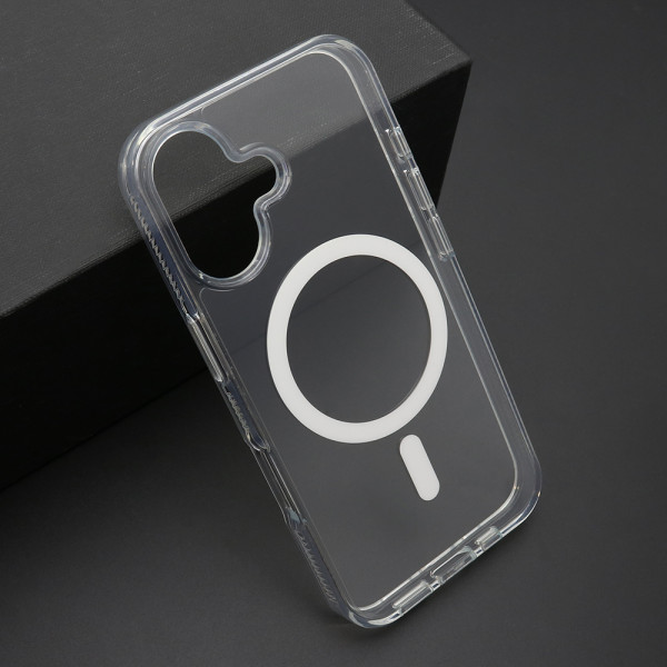 Futrola COLOR FRAME MagSafe za iphone 16 (6.1) srebrna (providna)