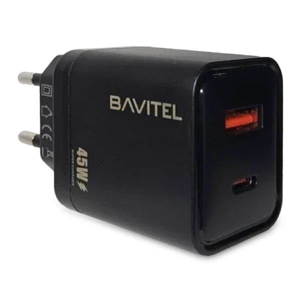 Bavitel punjač 45W Usb A+ Type C crna