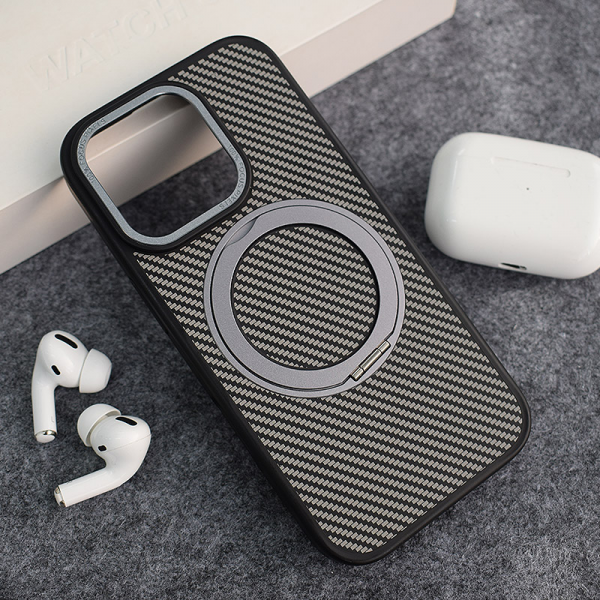 Maska Carbon Stand Mag Case za iPhone 16 Pro crna